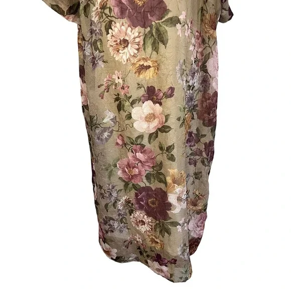 Vintage Floral Maxi Dress Cottagecore Grunge 90s Grannycore Plus Size XXL - Picture 3 of 6